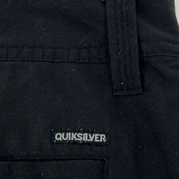 Quiksilver Board Shorts Men's‎ 32 Black Amphibians Dry Dock Flat Front 10" Beach - Picture 7 of 11
